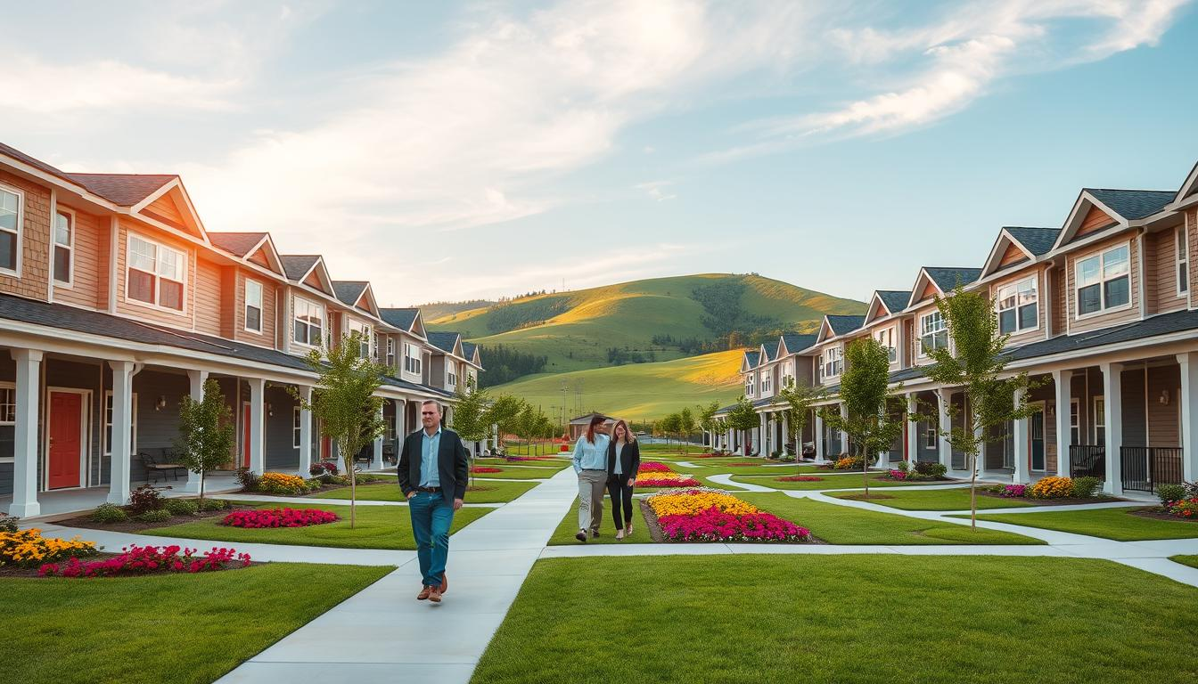 Map and housing market illustration